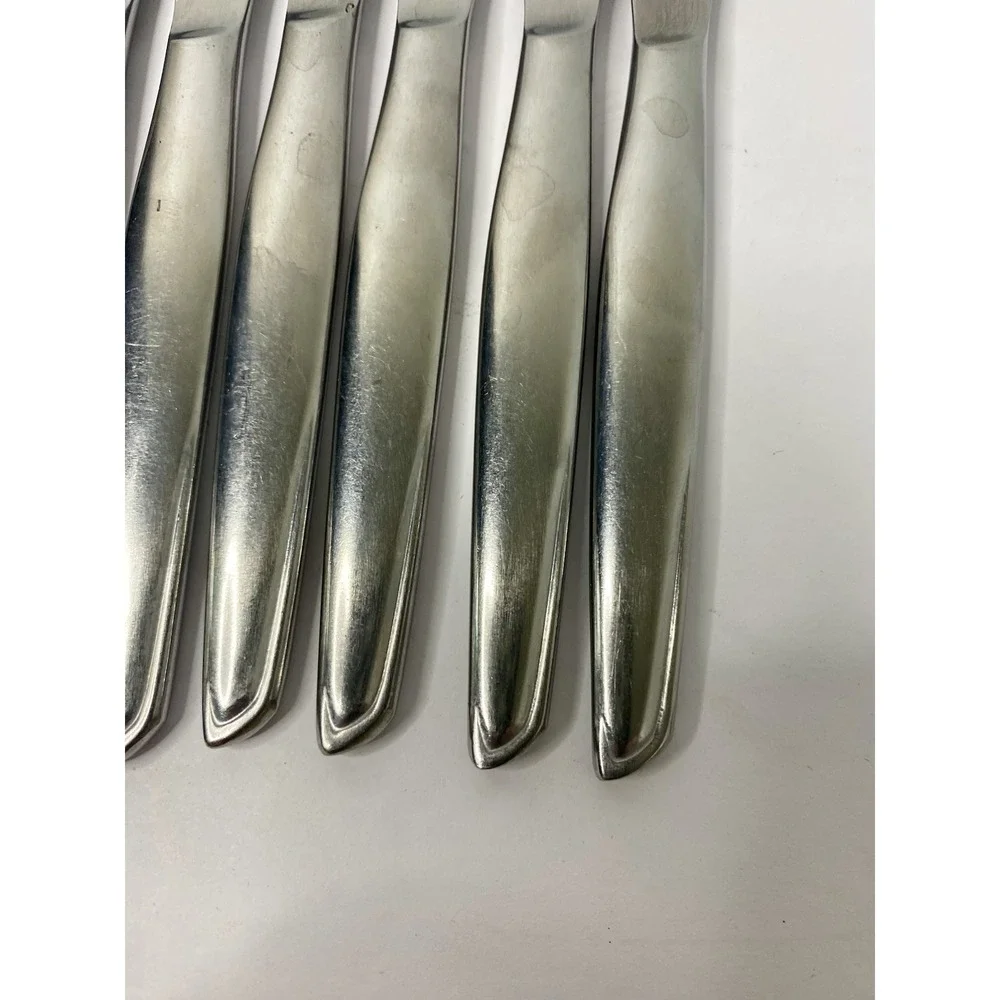 Noritake Fantasy Flat Handle Butter Spread Stainless Lot Of 7 6 7/8